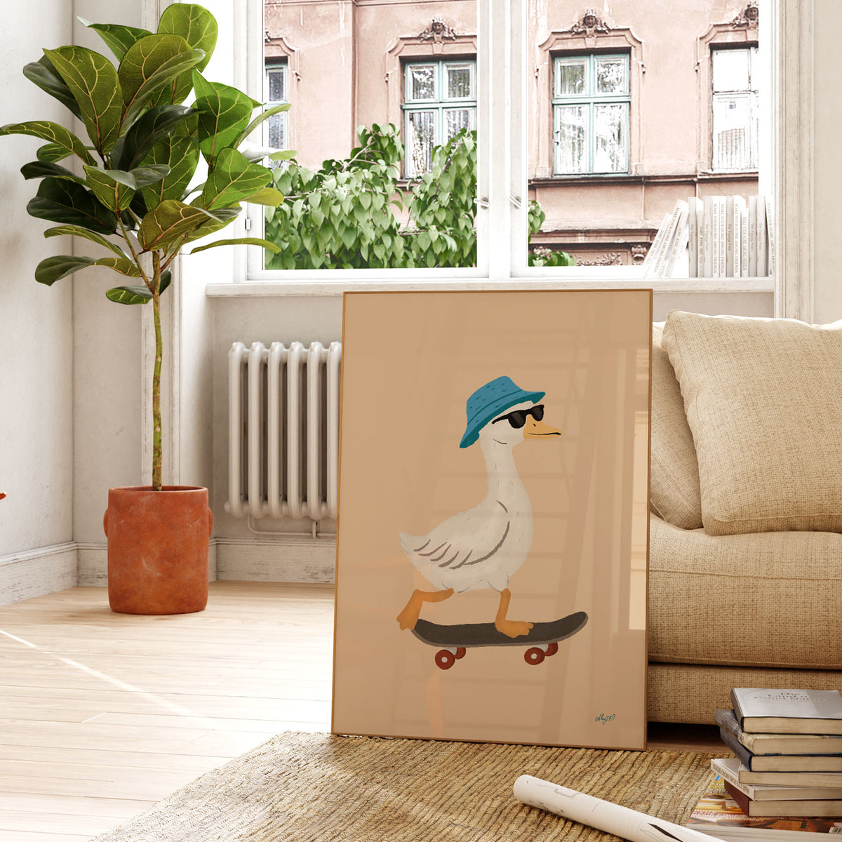 Skater Goose Poster