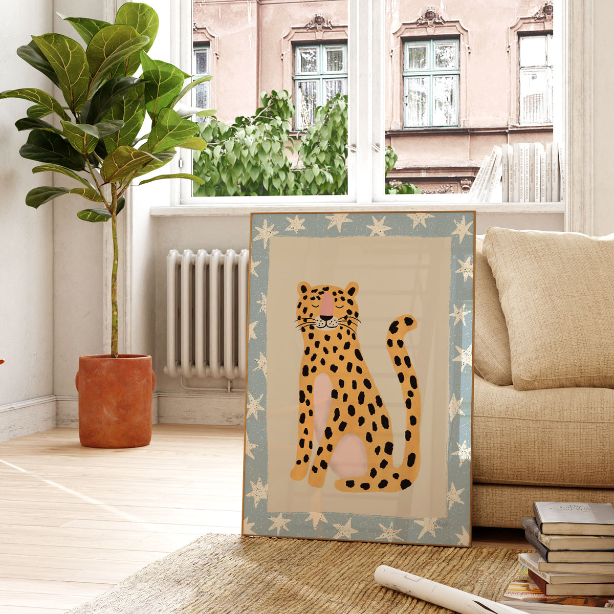 Wild Star Leopard Poster