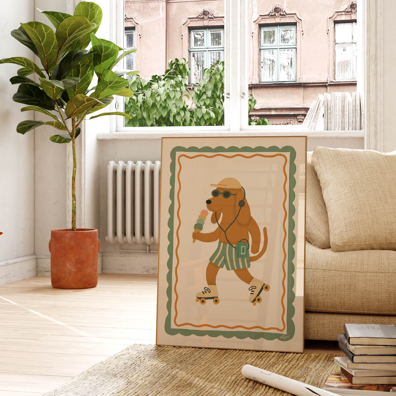 Summer Vibes Dog Poster