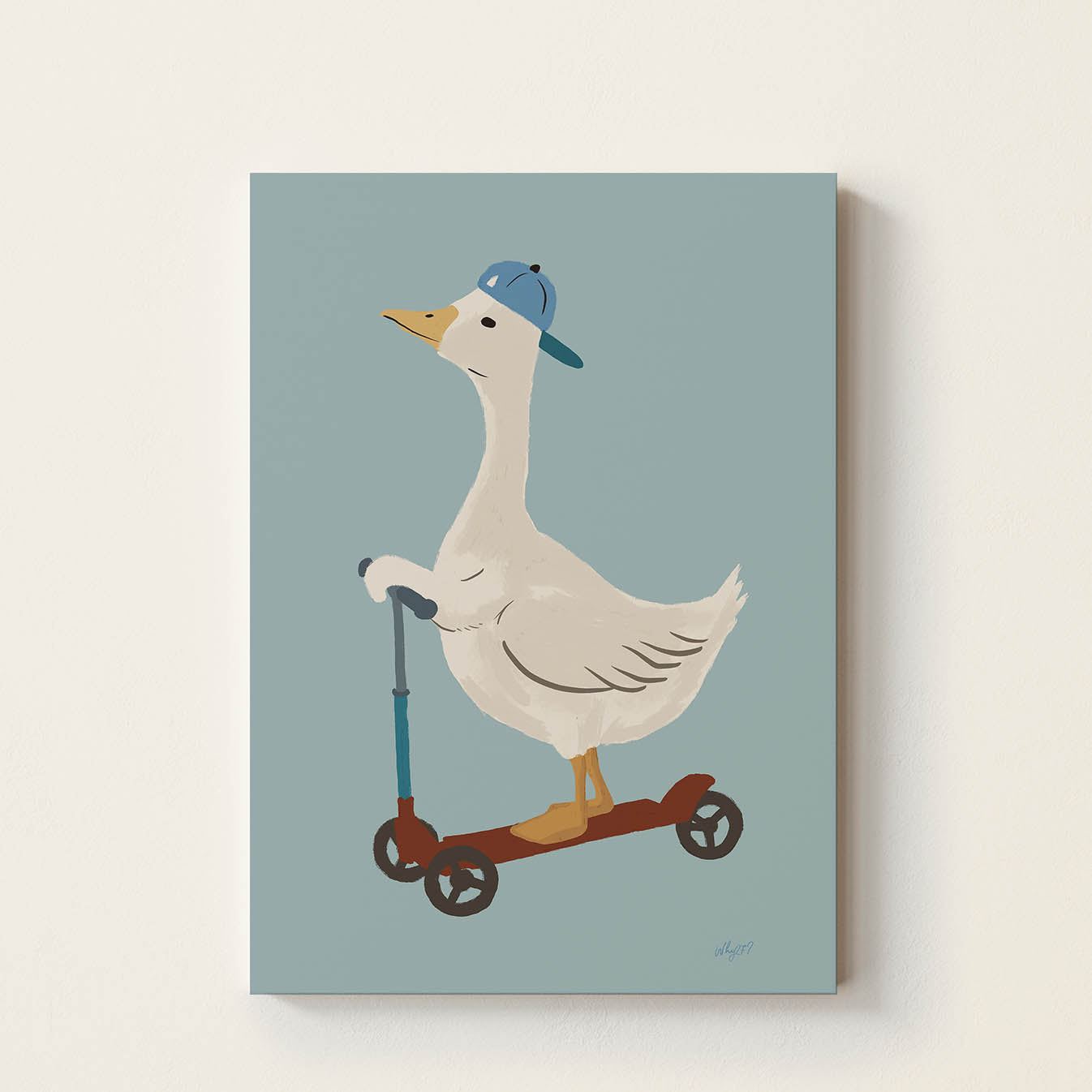 Goose on Scooter Poster