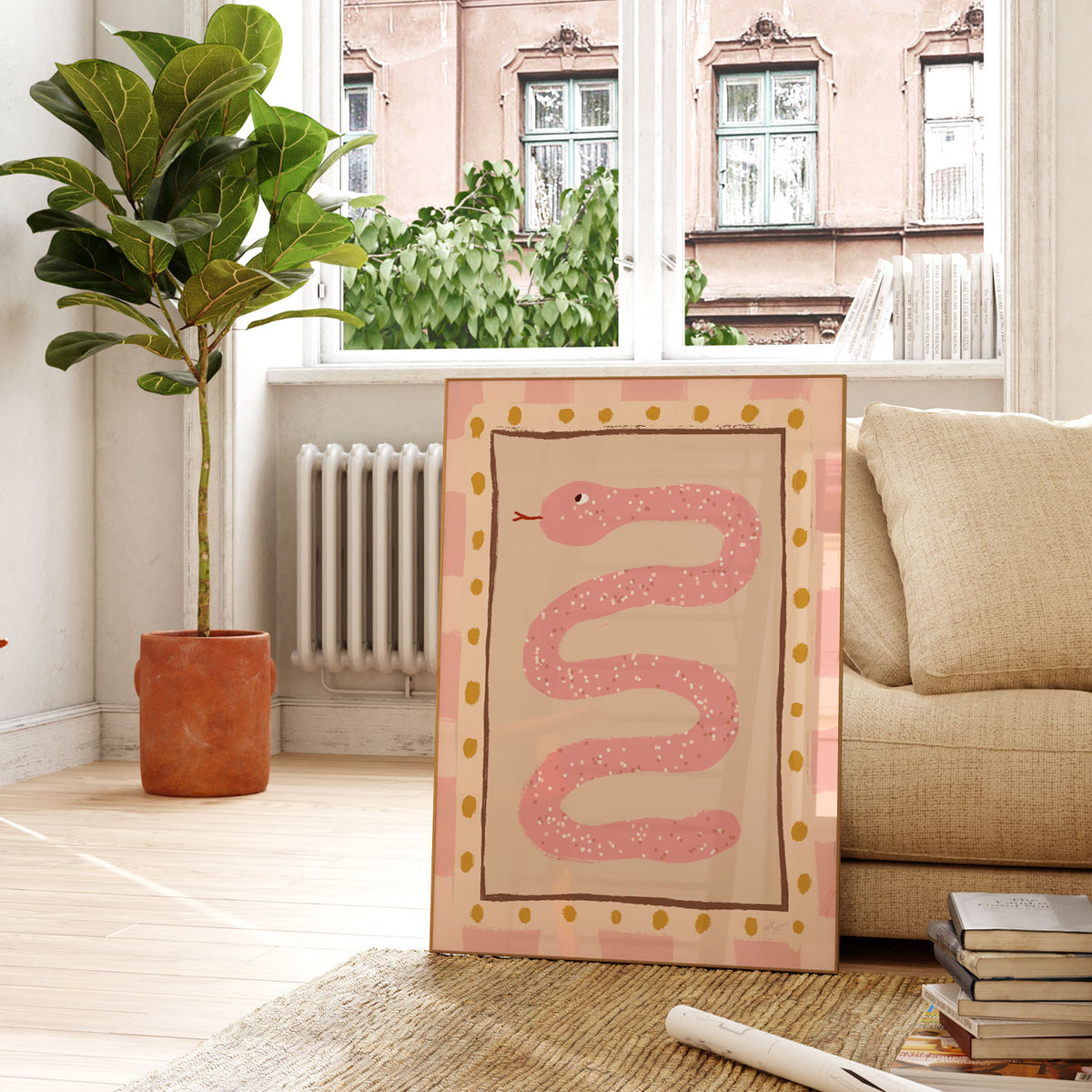 Pink Snake Poster