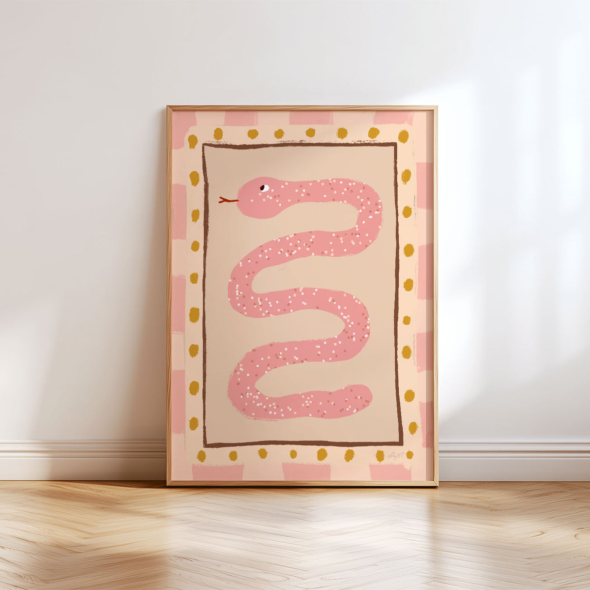 Pink Snake Poster