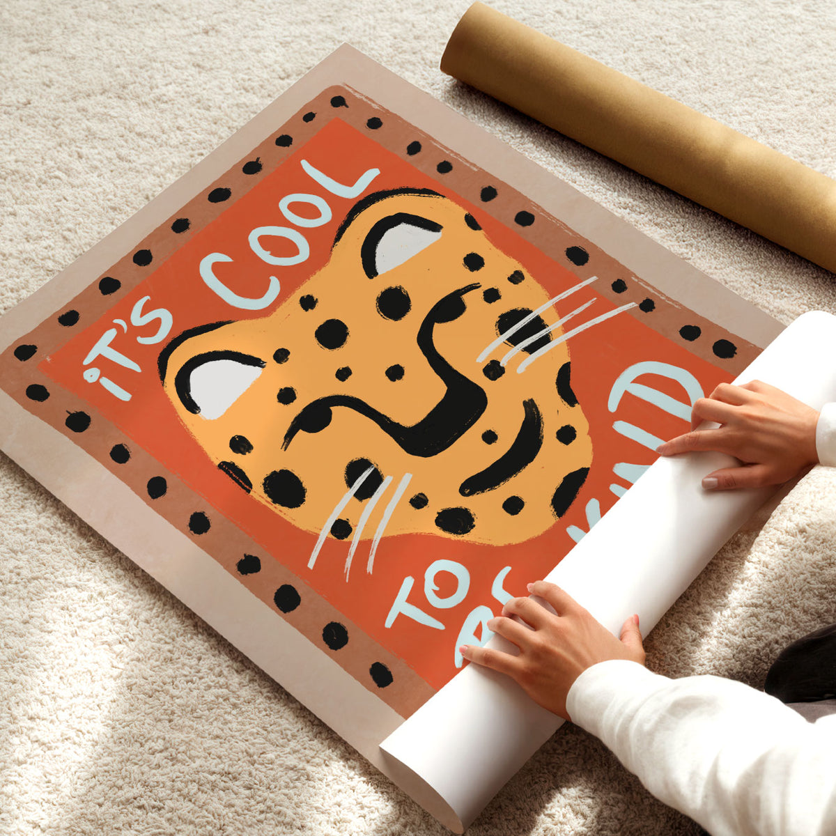 Cool To Be Kind Leopard Poster