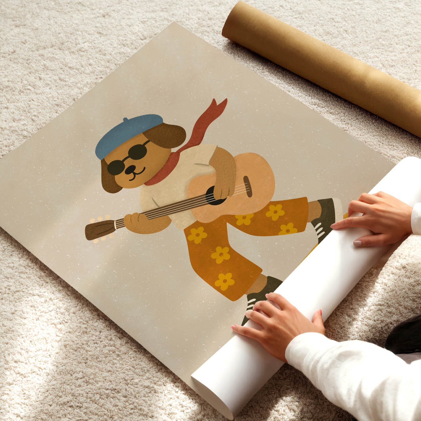 Rolling Tunes Dog Poster