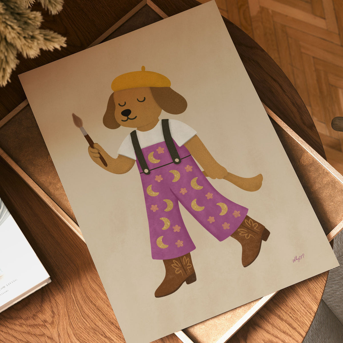 Painter Dog Poster