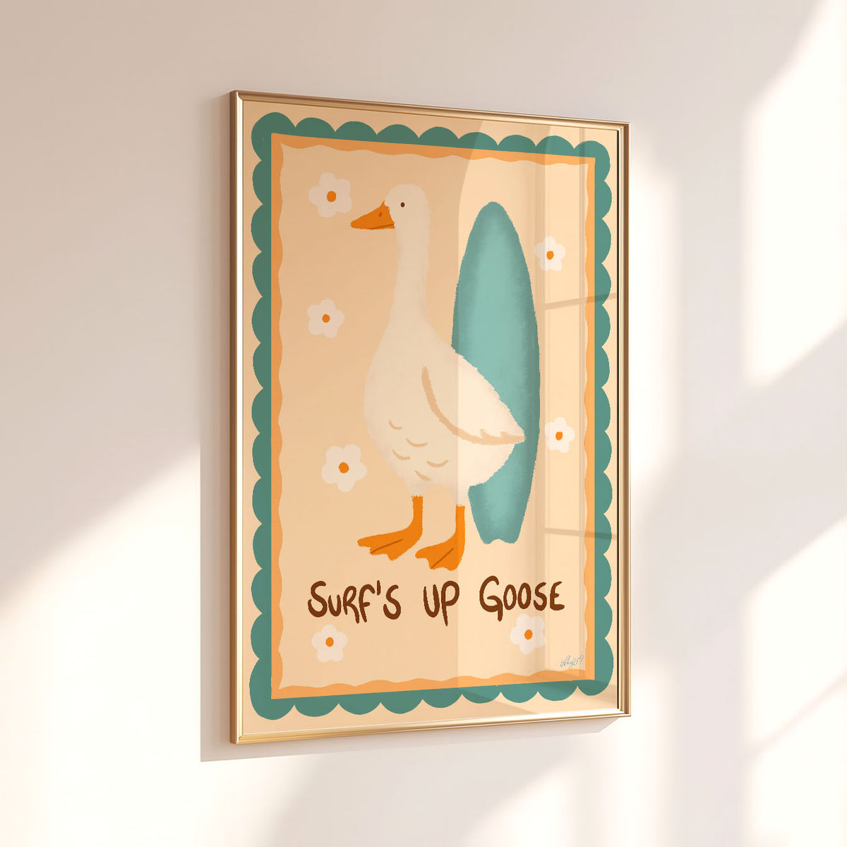 Surf's Up Goose Poster