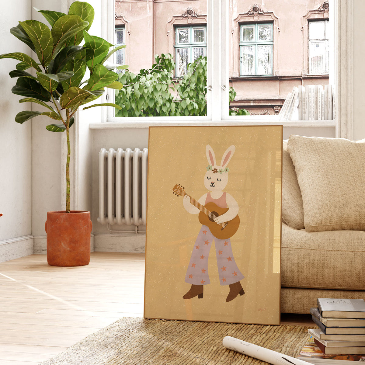 Guitar Rabbit Poster