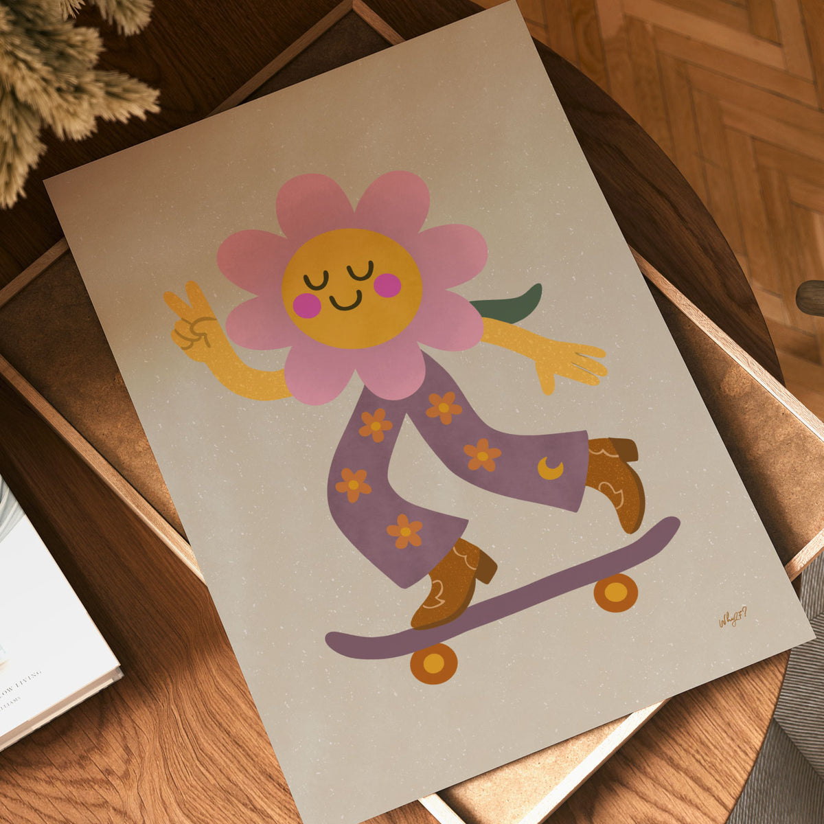 Skater Flower Poster