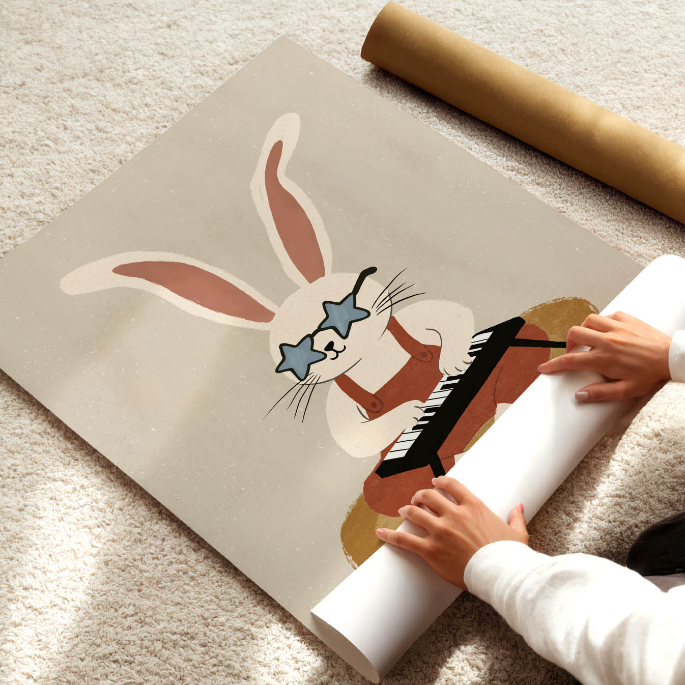 Little Keyboard Bunny Poster