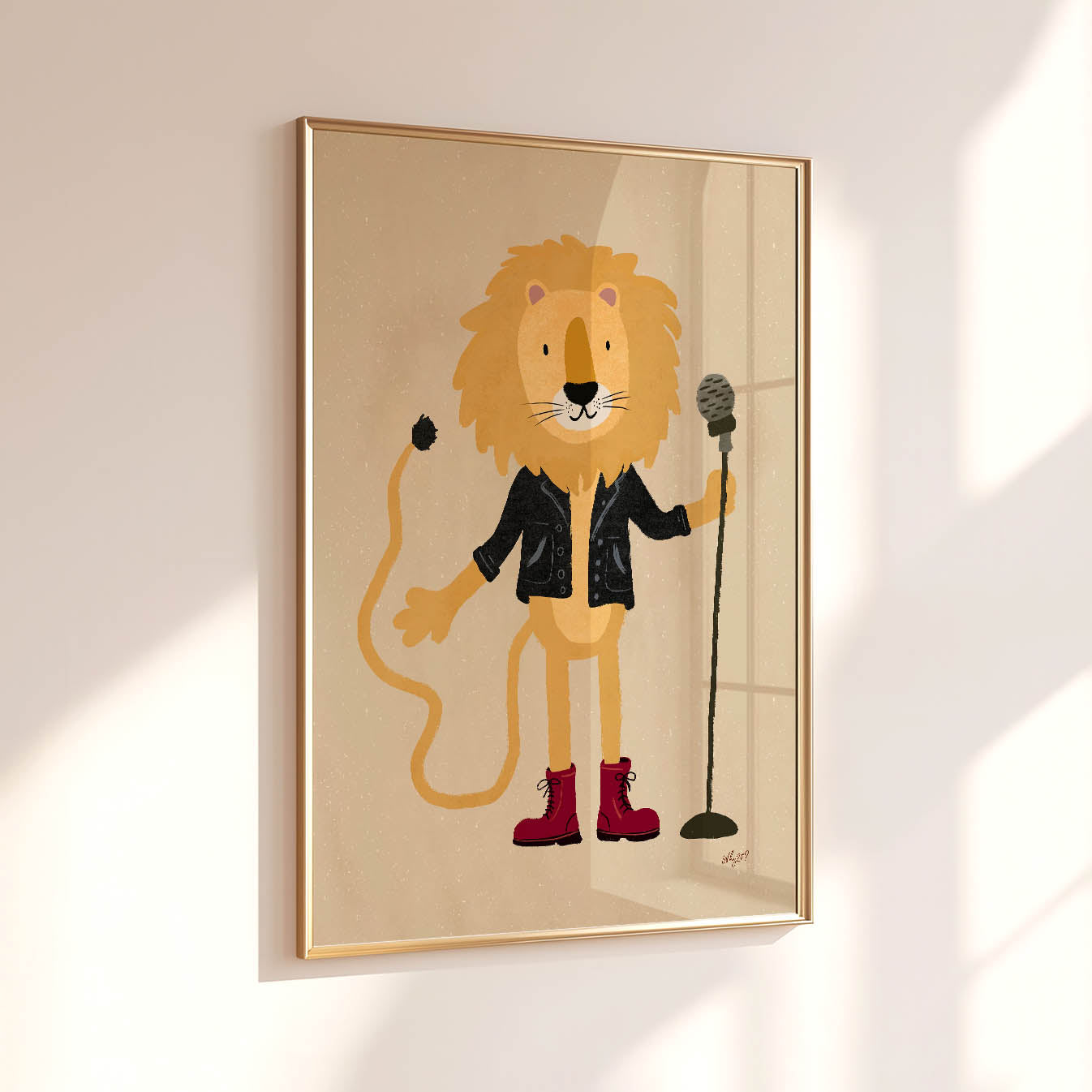 Rock Singer Lion Poster