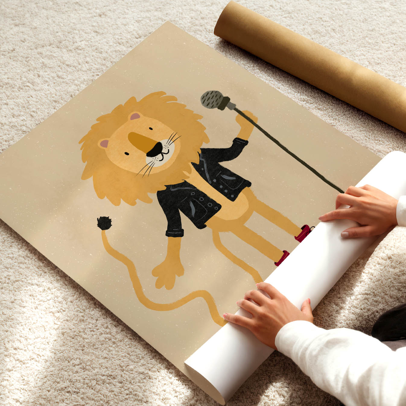 Rock Singer Lion Poster