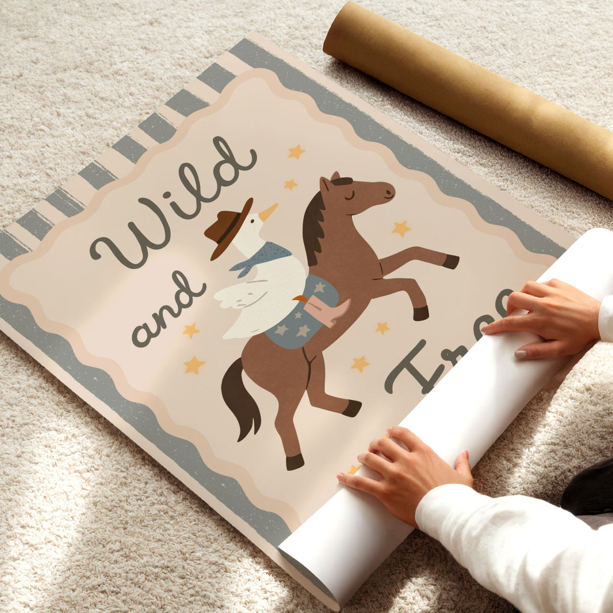 Wild And Free Cream Poster