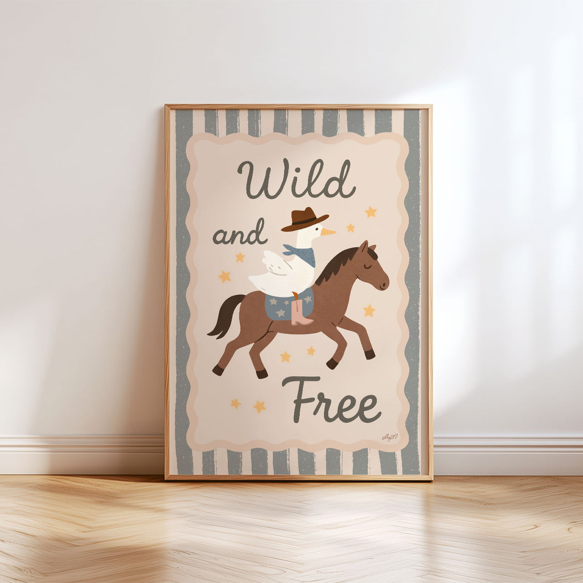 Wild And Free Cream Poster