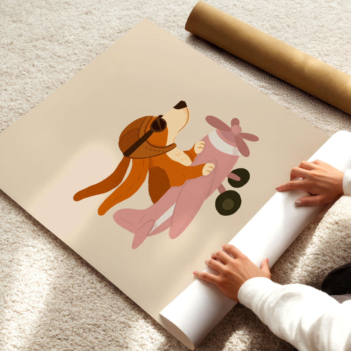 Dog In A Plane Poster