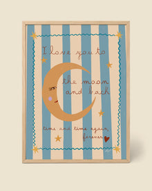 Póster Te Quiero Hasta la Luna a Cuadros
