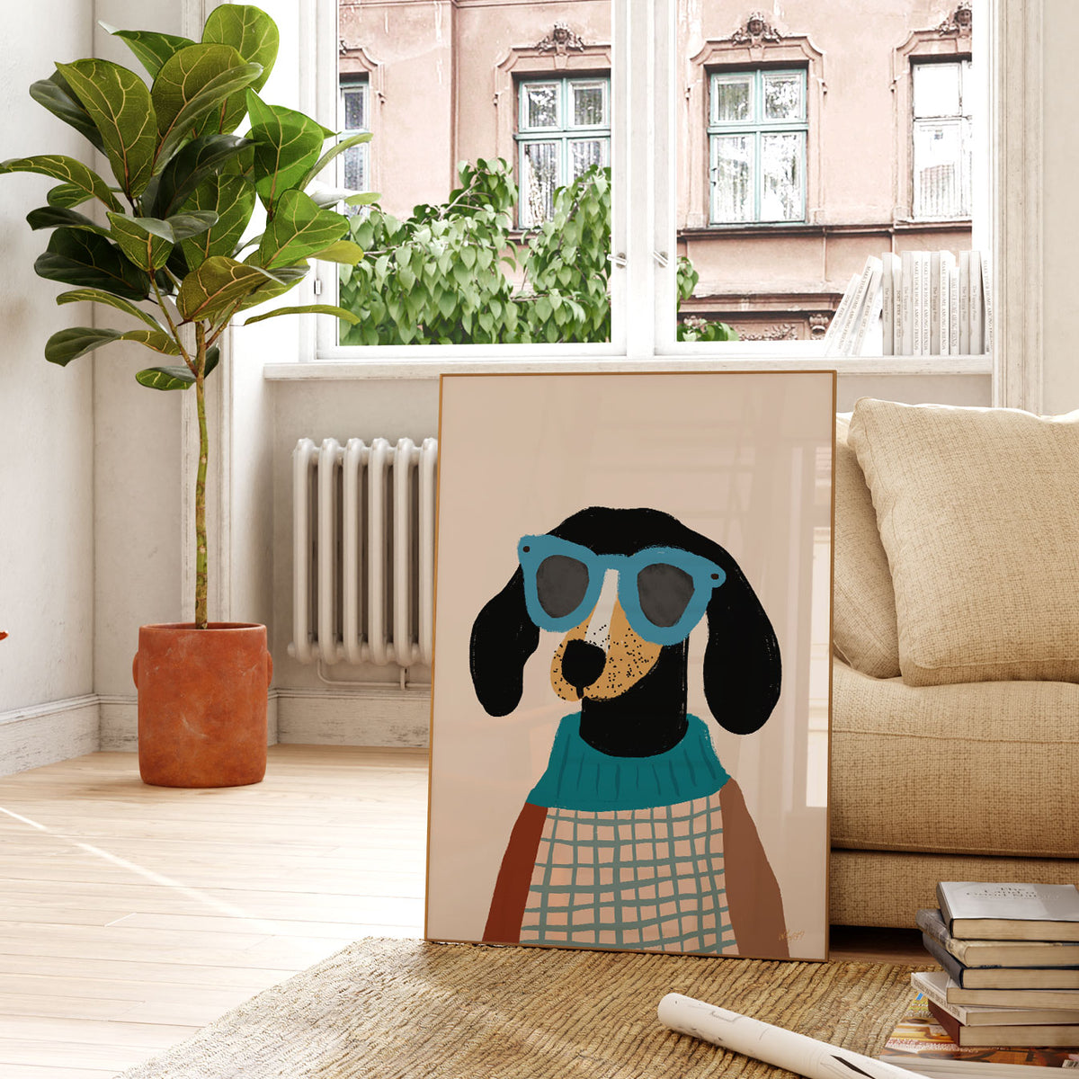 Cardigan Dog Blue Poster