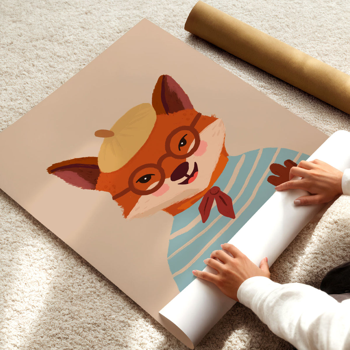 Poet Fox Poster
