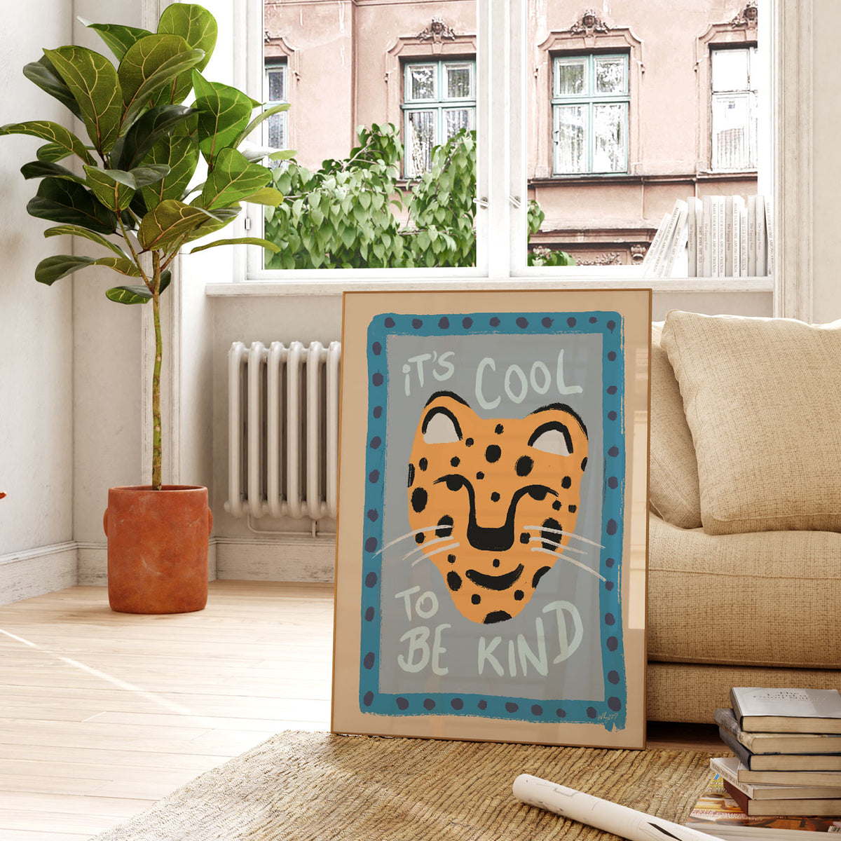 Its Cool To Be Kind Blue Poster