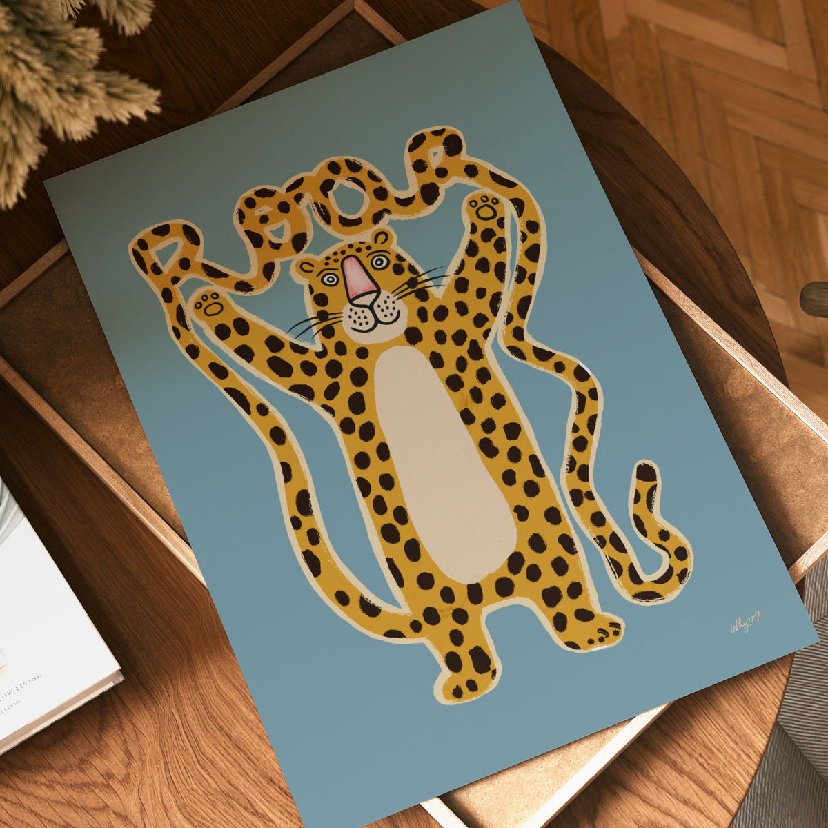 Roar Leopard Blue Poster