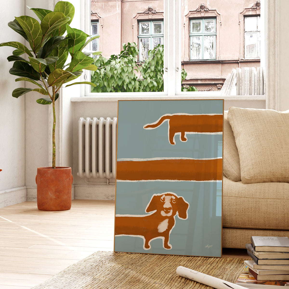Long Dogs Blue Poster
