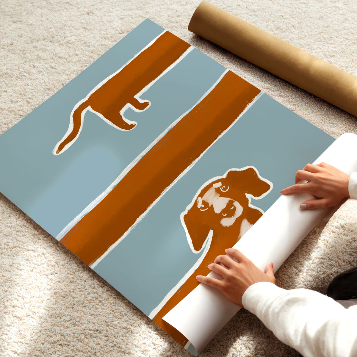 Long Dogs Blue Poster