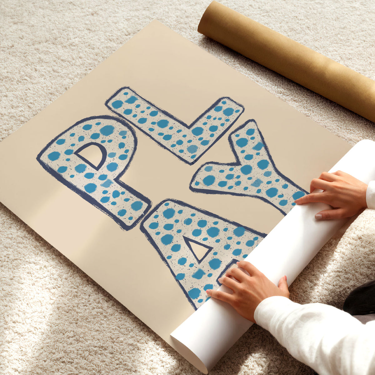 Play Blue Letters Poster