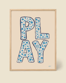 Affiche Play Lettres Bleues