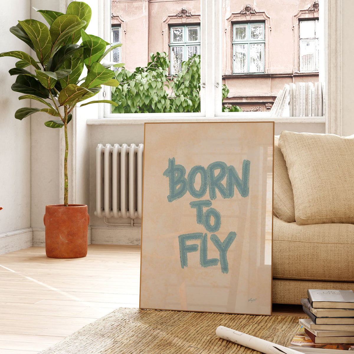 Born To Fly Blue Poster