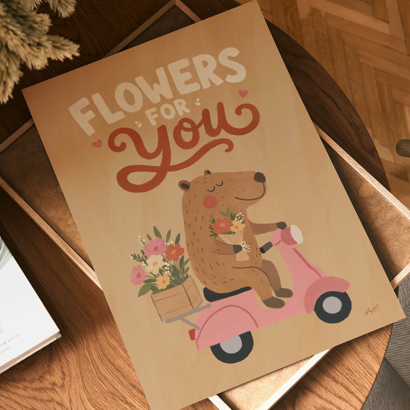 Flowers For You Bear Poster
