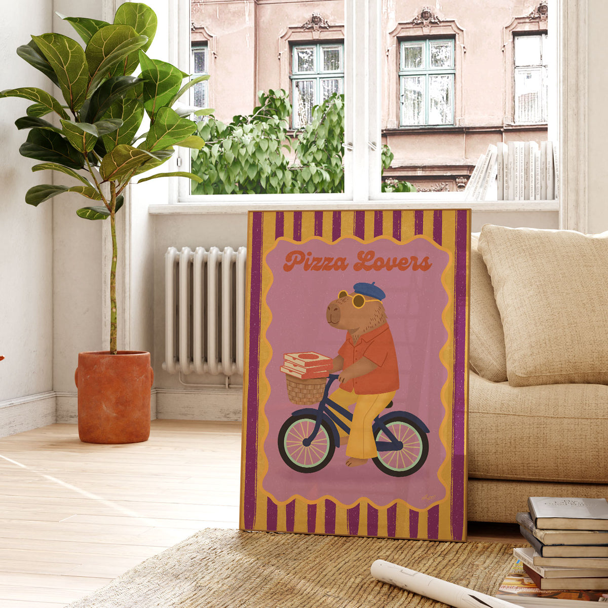 Pizza Capybara Poster