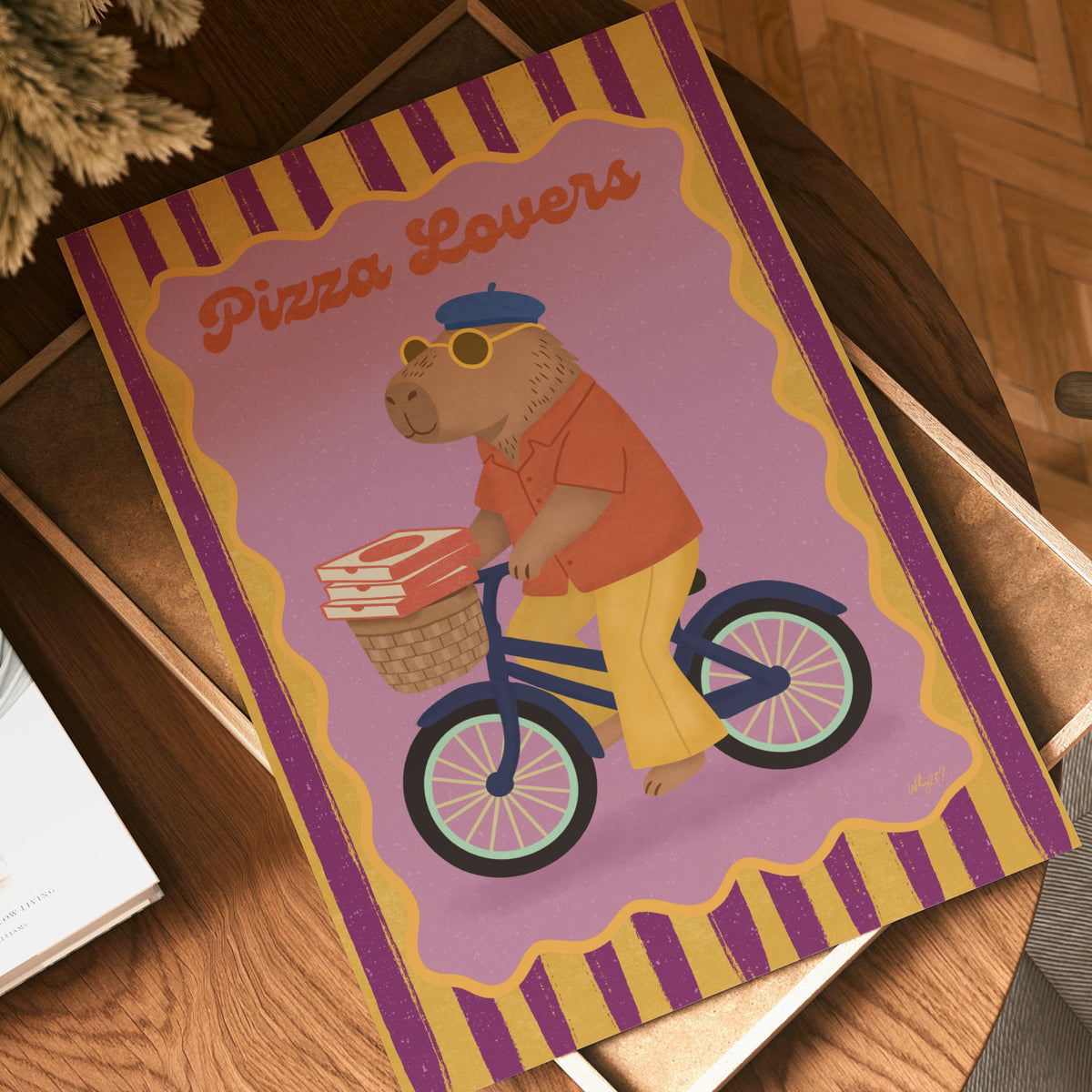 Pizza Capybara Poster