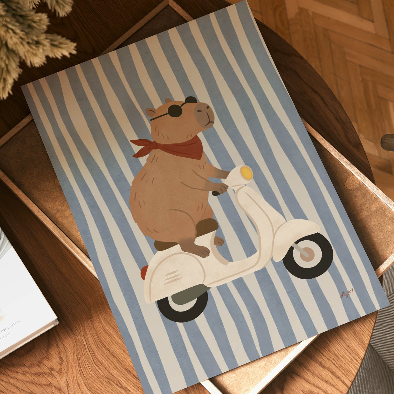 Cool Capybara Scooter Poster