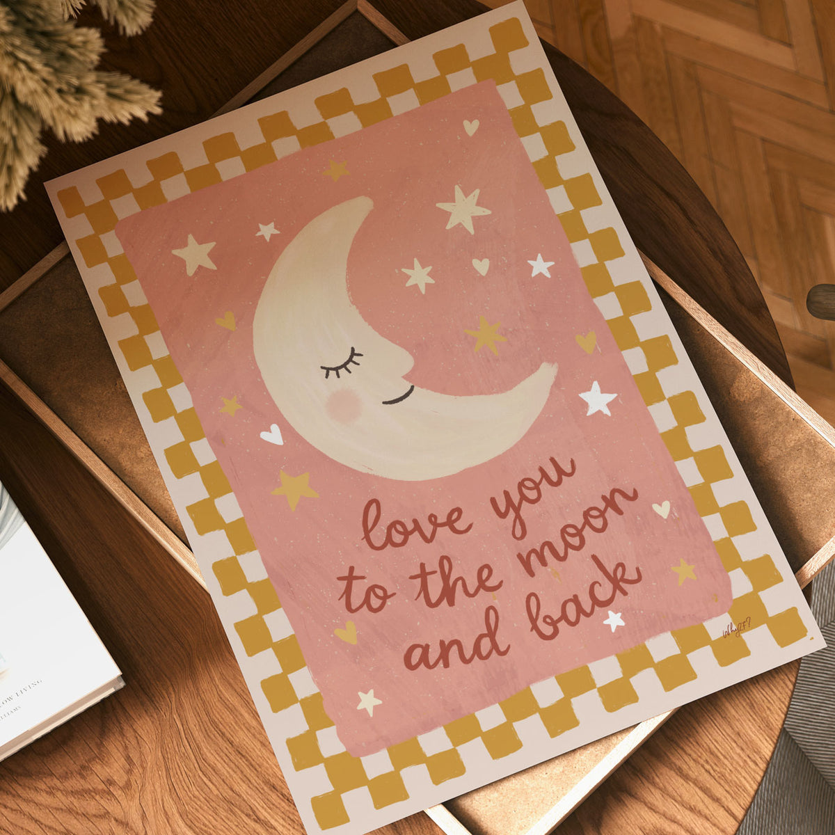 Love You To The Moon Checks Poster II