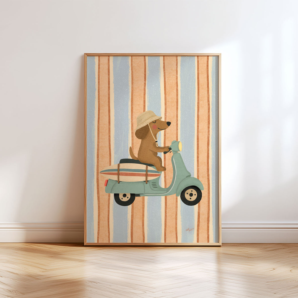 Surf Bike Dog Poster