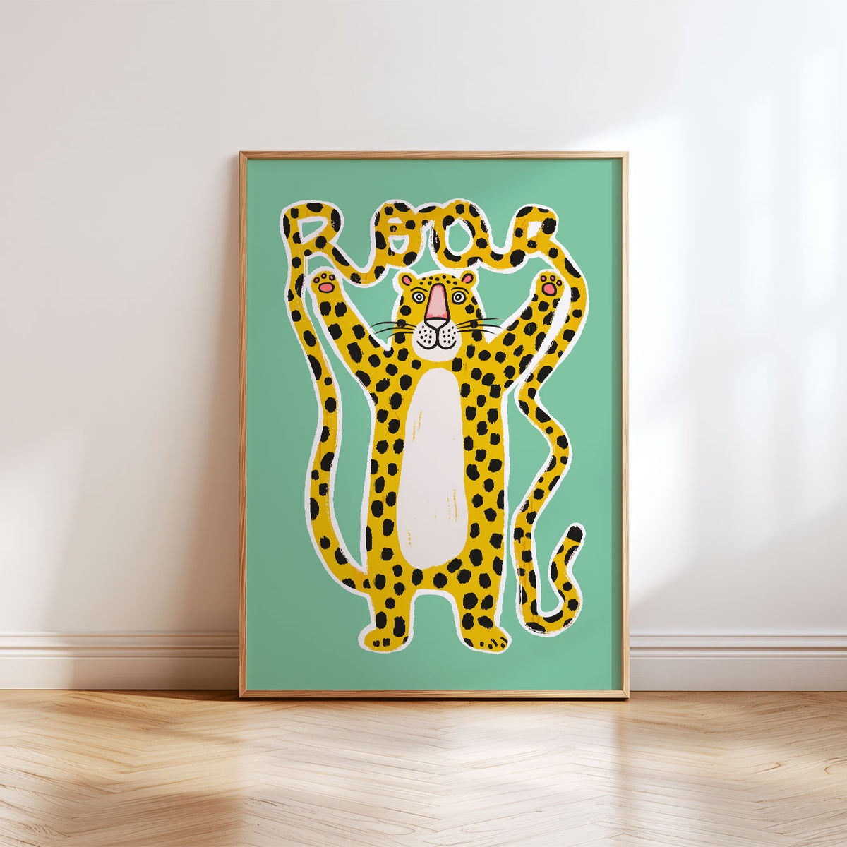 Roar Leopard Mint Poster