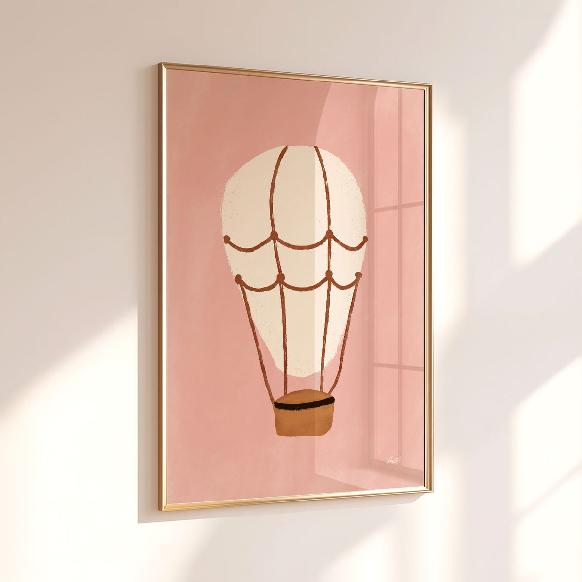 Pink Hot Air Balloon Poster