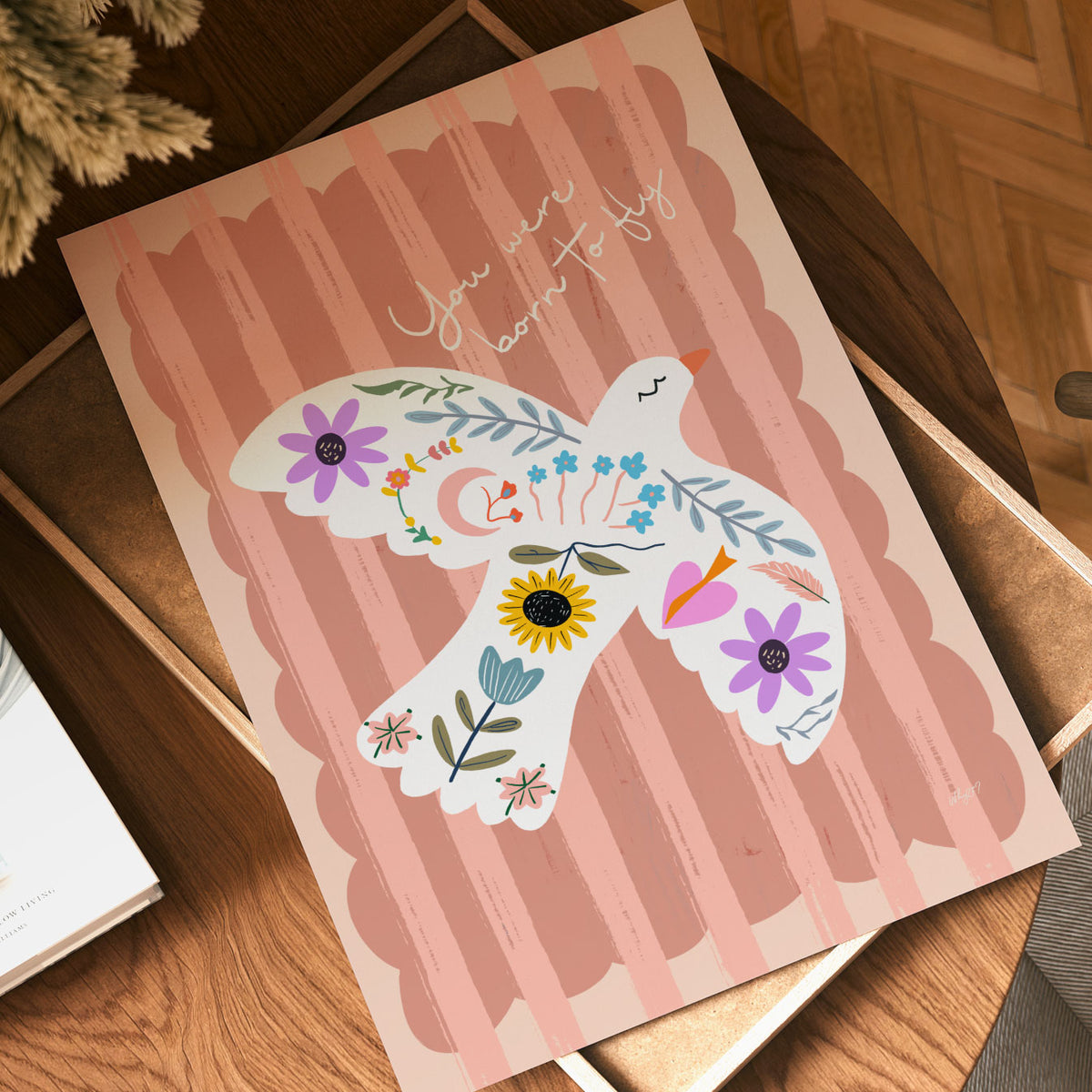 Born To Fly Bird Pink Poster