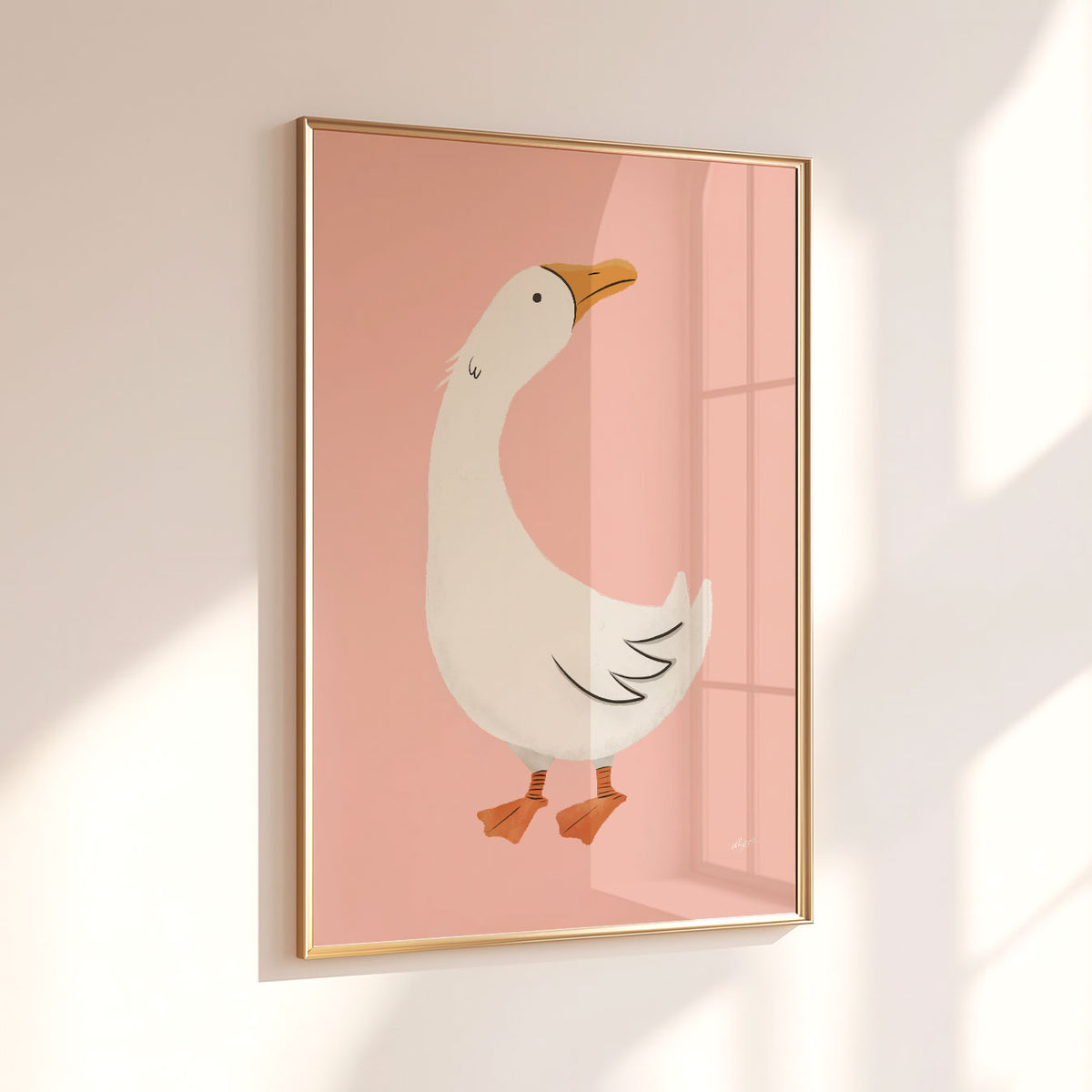 White Duck Pink Poster