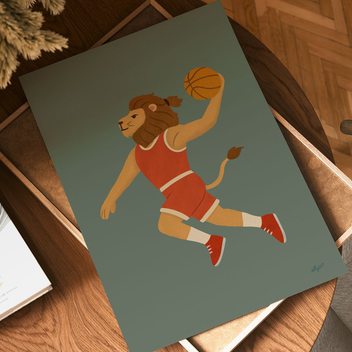 Basketball Lion Poster