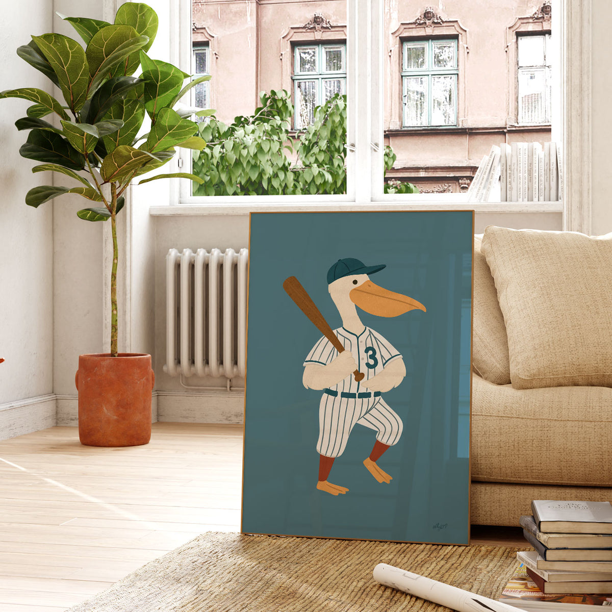 Baseball Pelican Poster