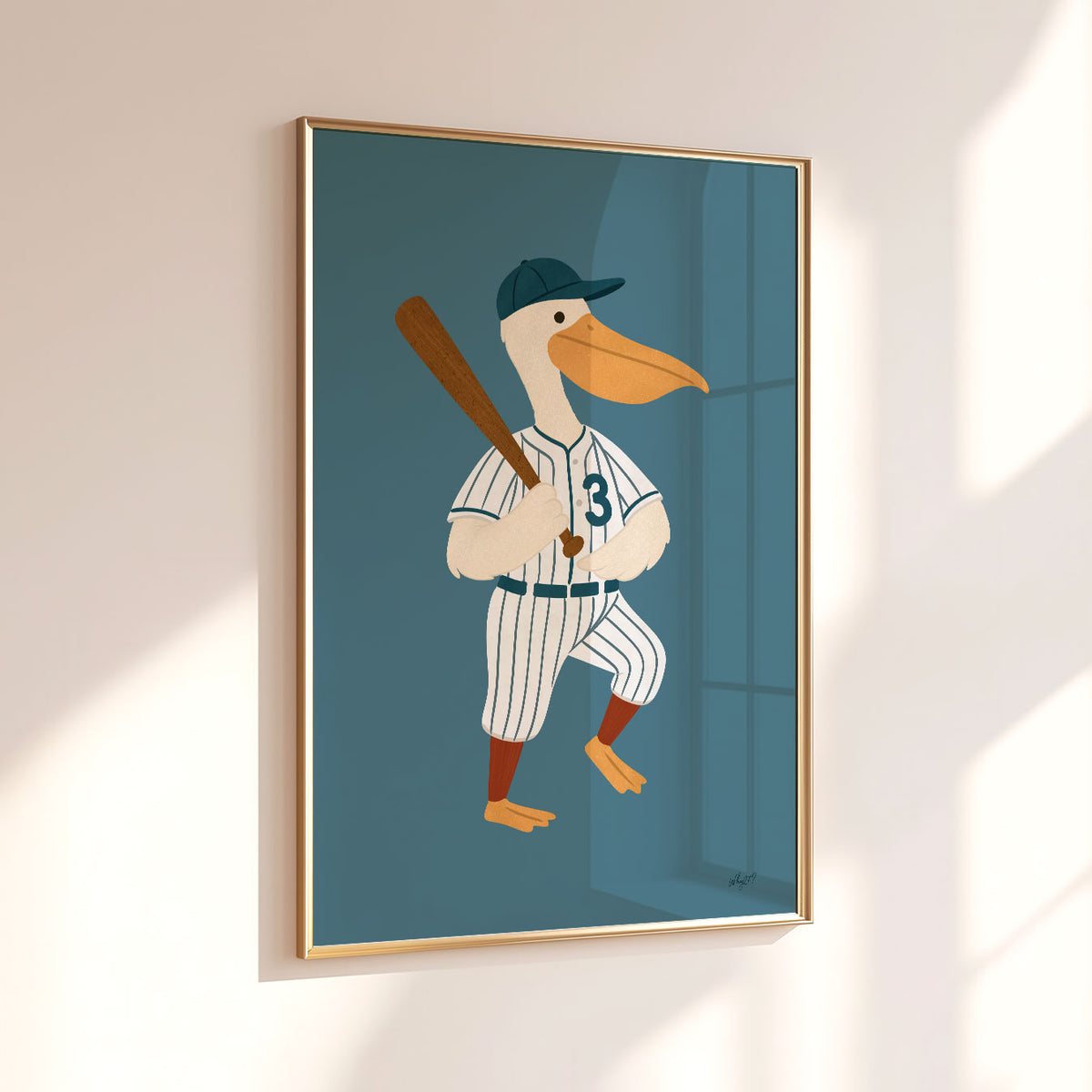 Baseball Pelican Poster