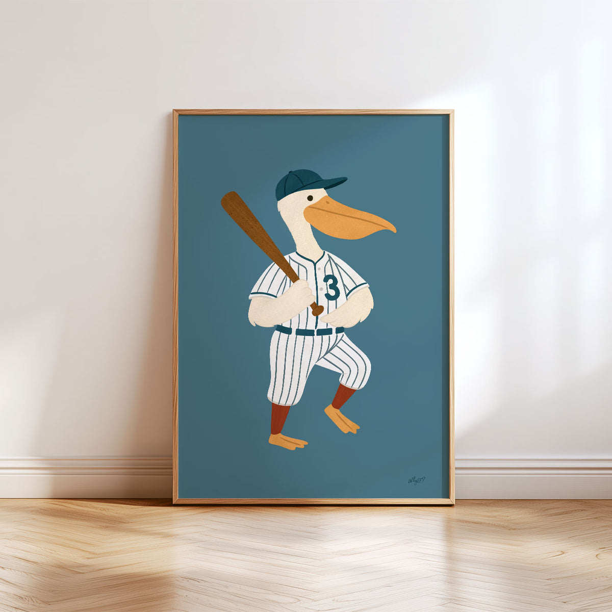 Baseball Pelican Poster