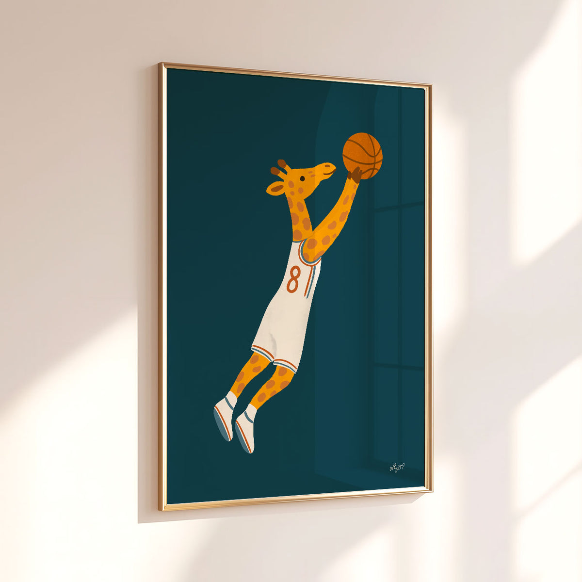 Basketball Giraffe Poster