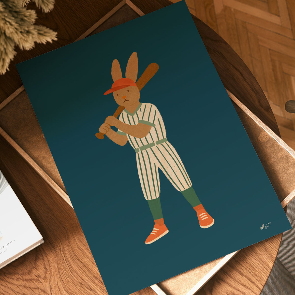 Baseball Rabbit Player Poster
