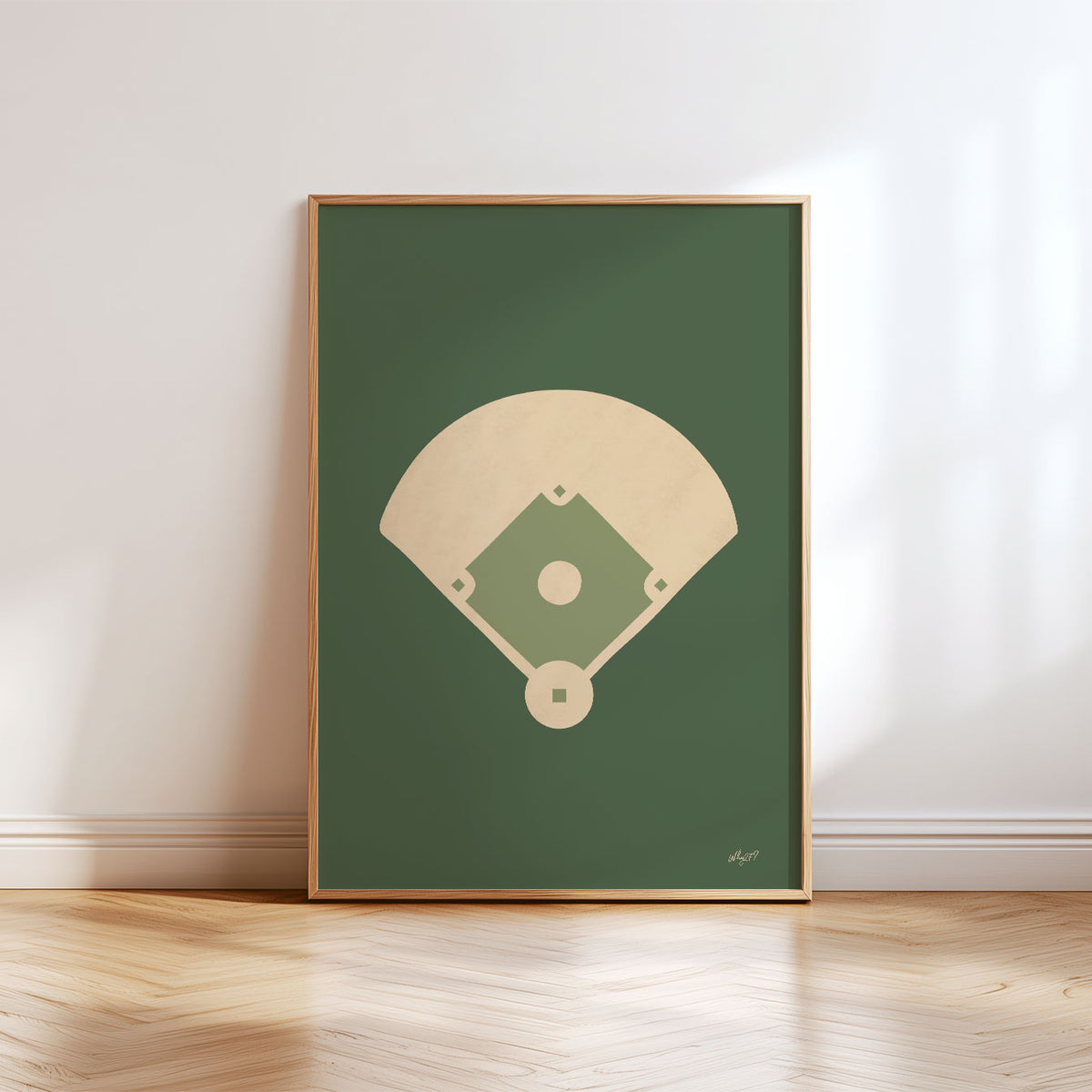 Green Baseball Field Poster