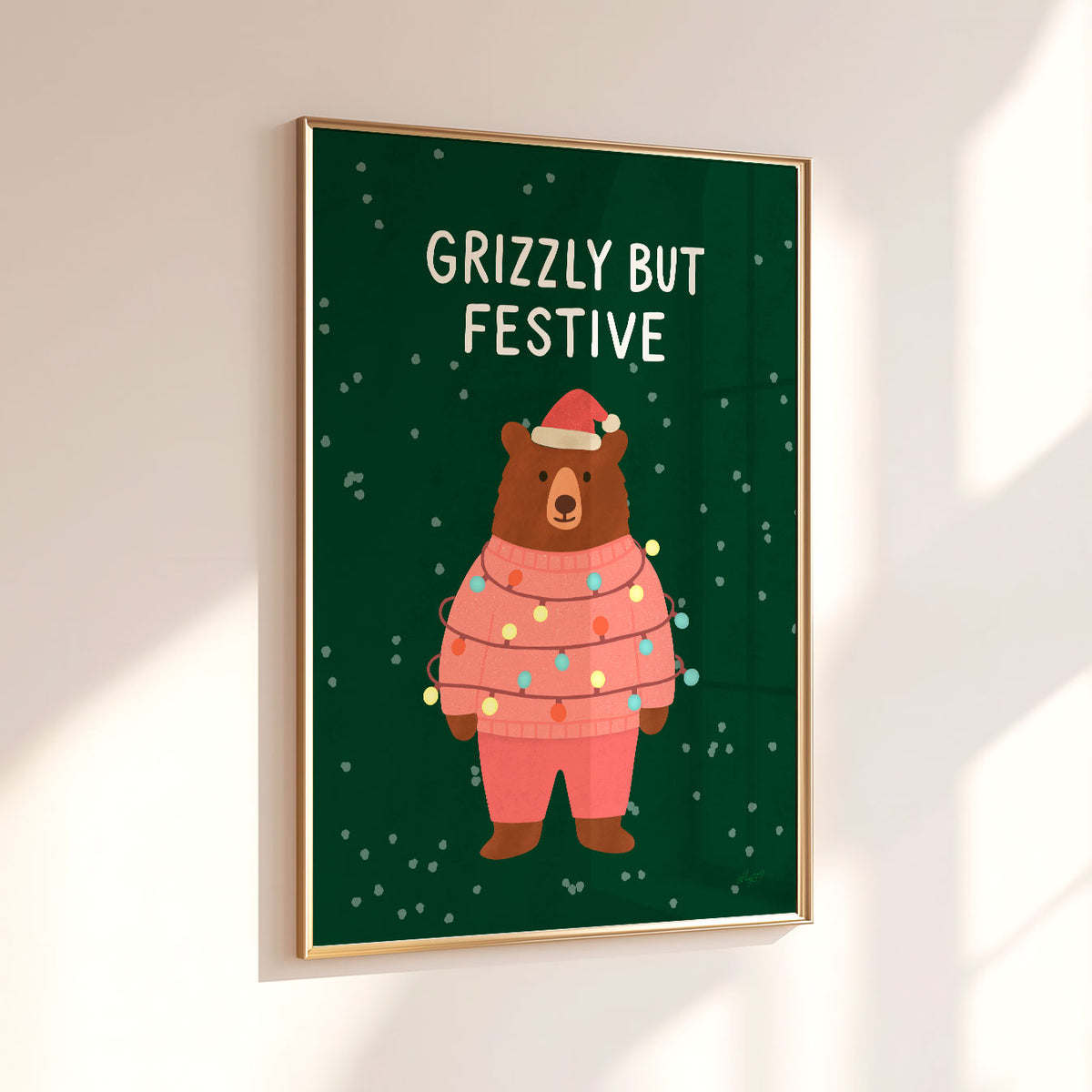 Grizzly But Festive Poster