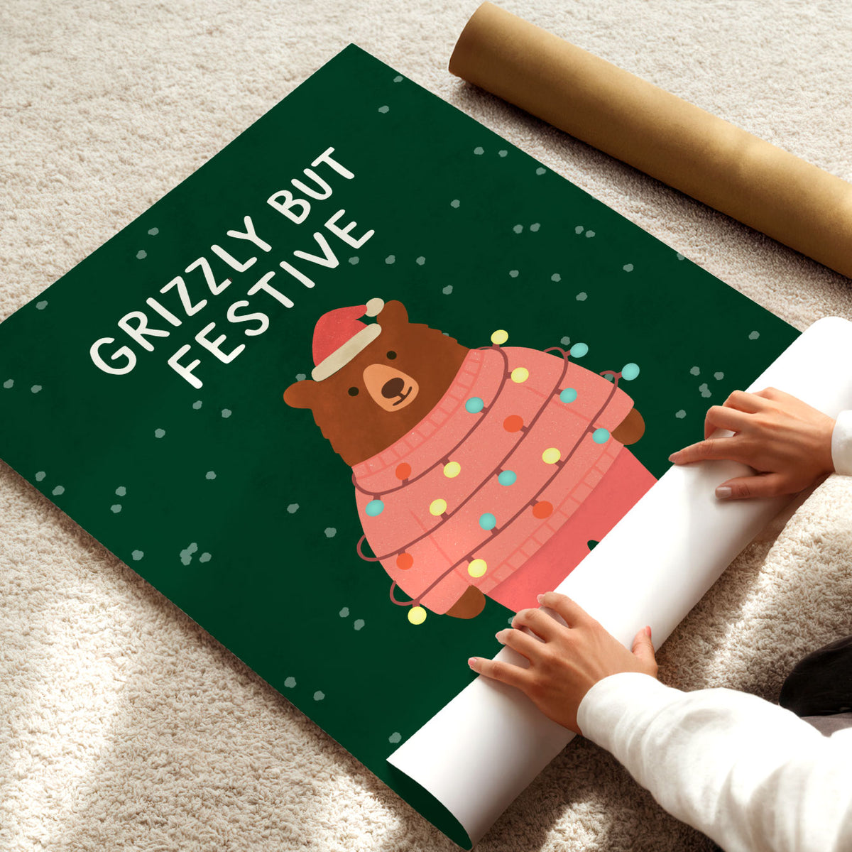 Grizzly But Festive Poster