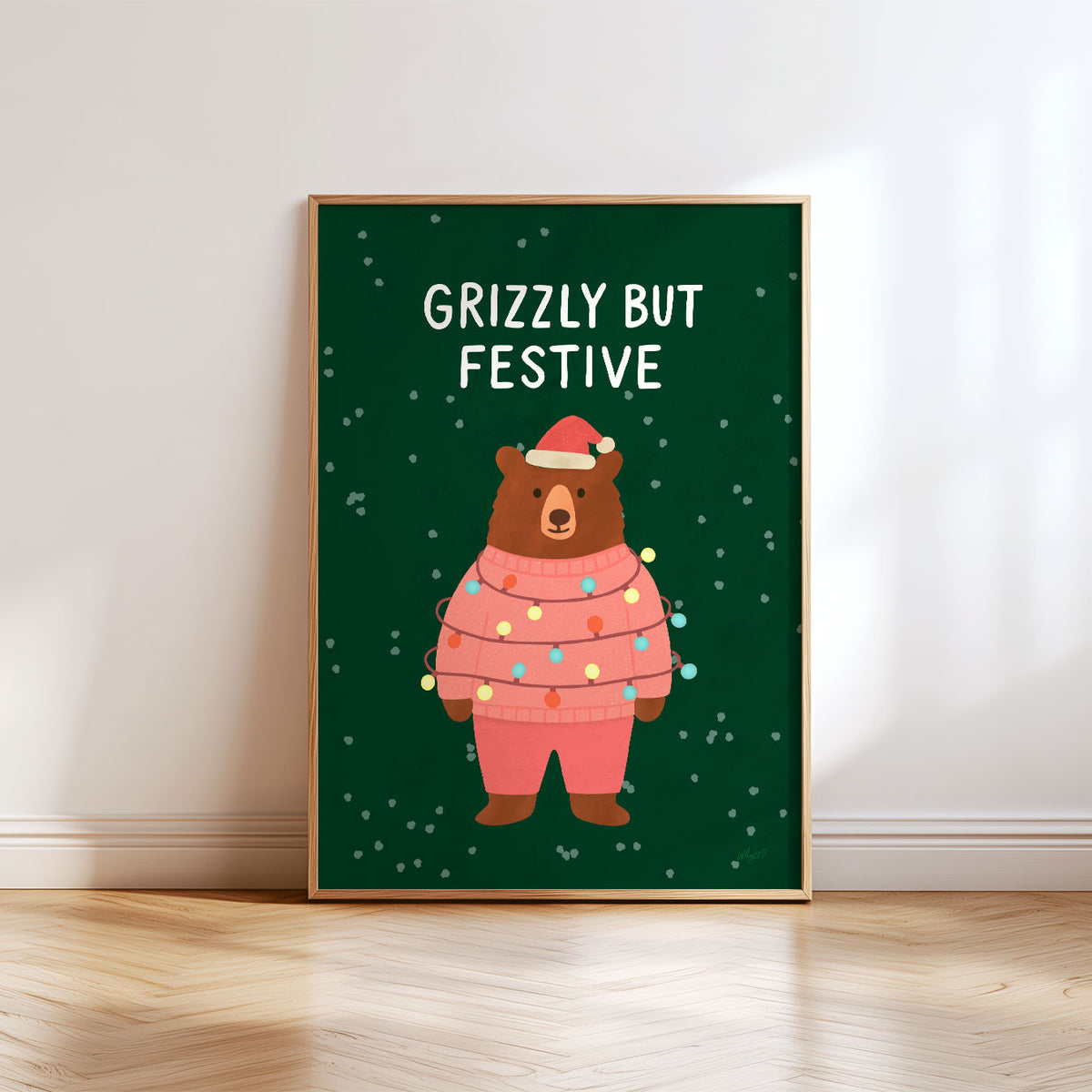 Grizzly But Festive Poster