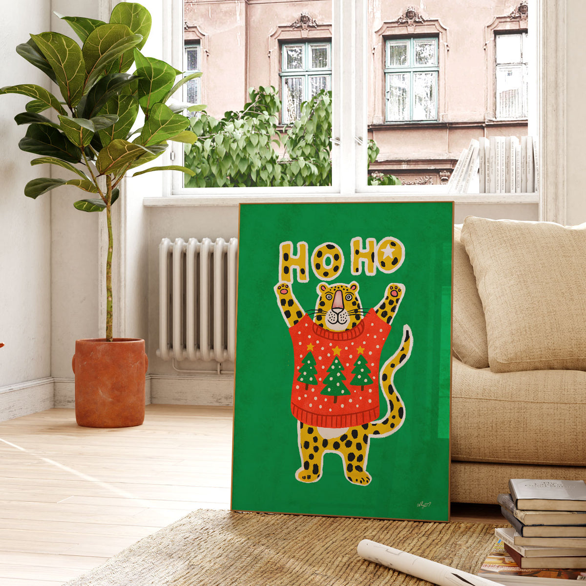 Ho Ho Leopard Poster