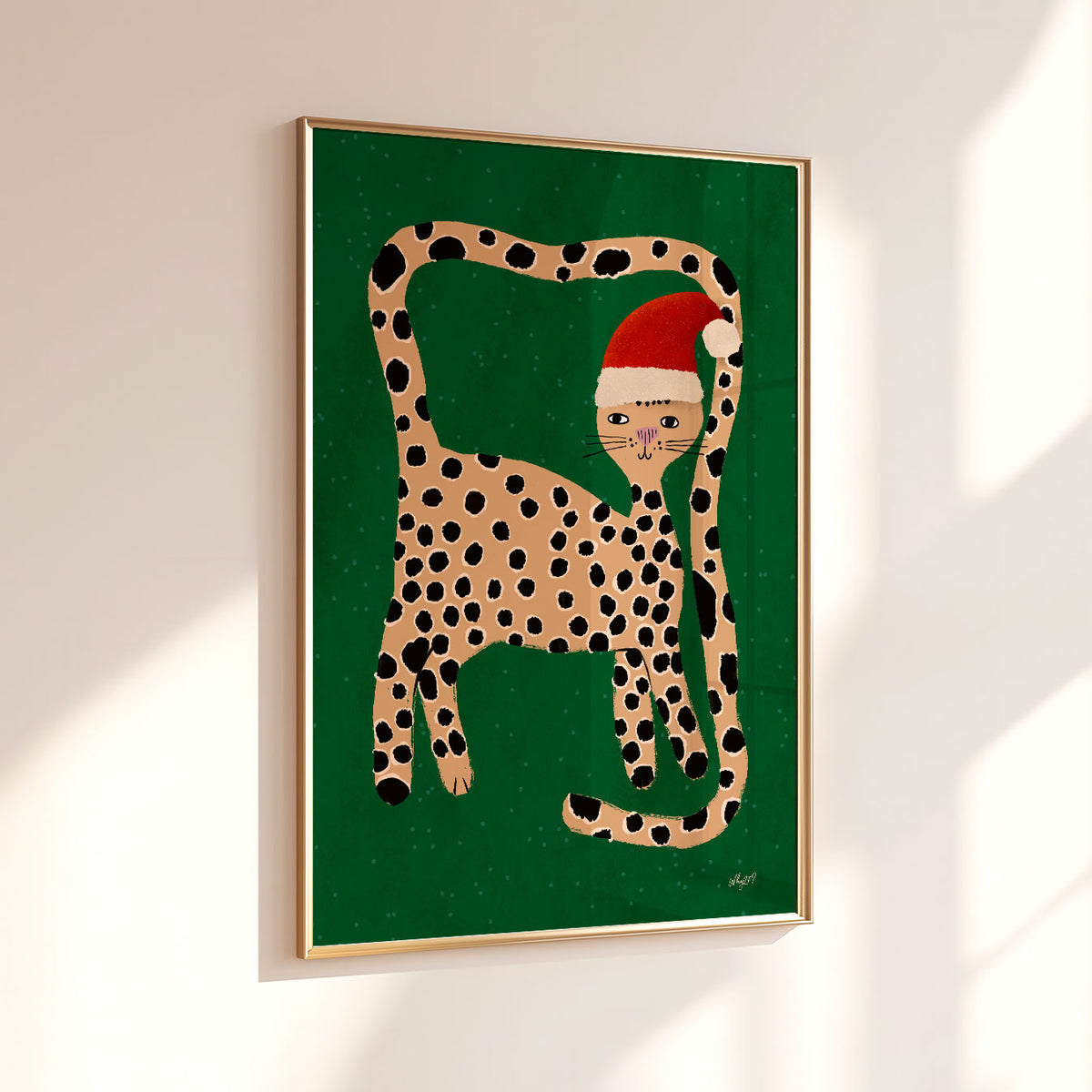 Christmas Leopard Poster